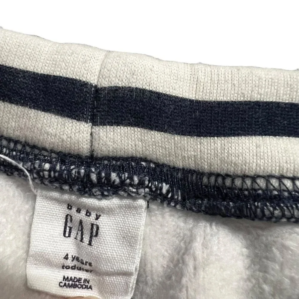 Baby Gap 4Y Navy Striped Heart Cozy Lined Leggings